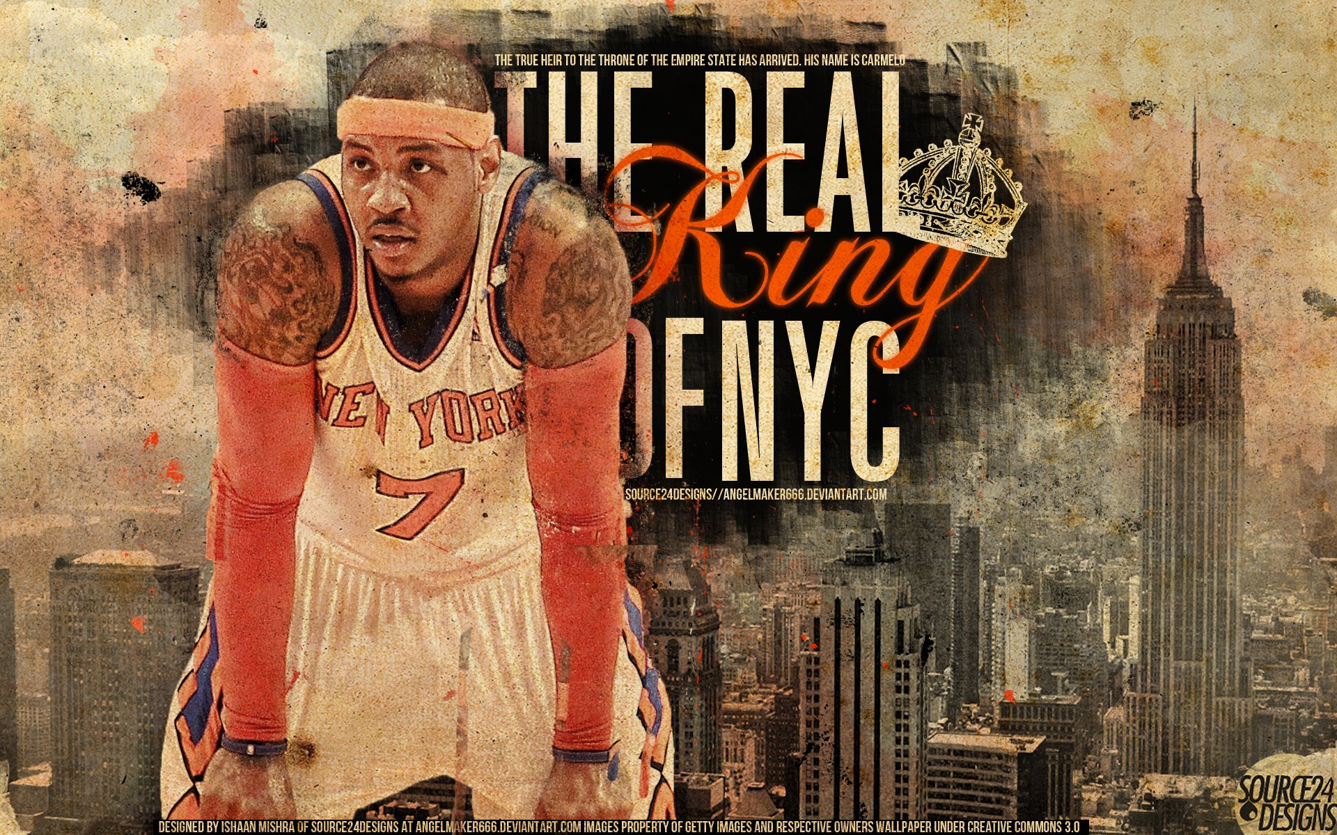 Carmelo Anthony New York Knicks Pixel Art 2 Tank Top by Joe