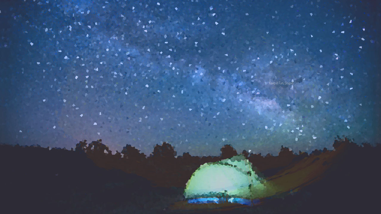 Youtube Wallpaper Art - Camping at the pixel night