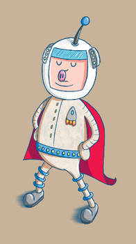 Super Spaceman Pigsworth - Test Illustration