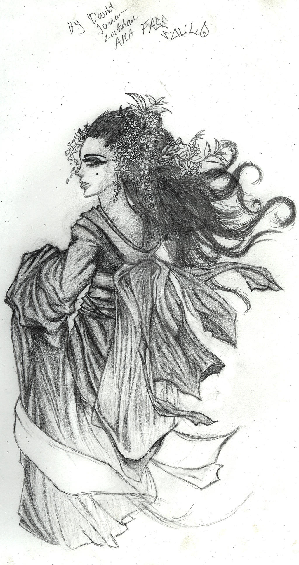 GEISHA PENCIL SKETCH