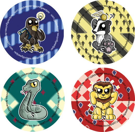 Hogwarts House Mascot Badges