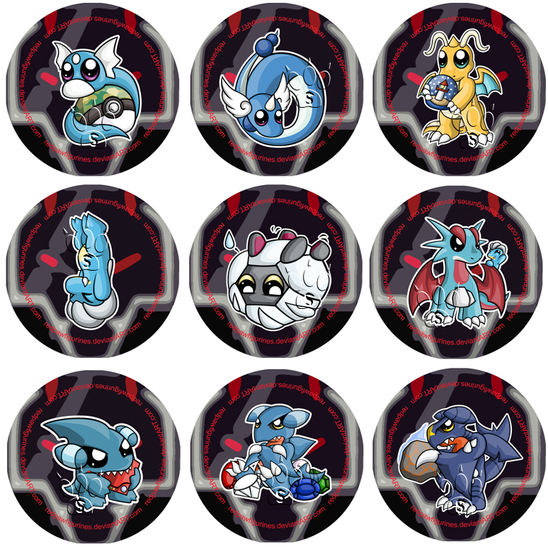 Dragon Pokemon Badge Set