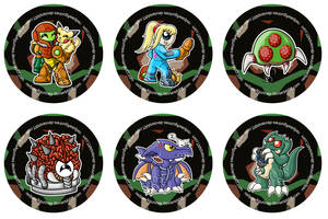 Metroid Chibi Badge Set