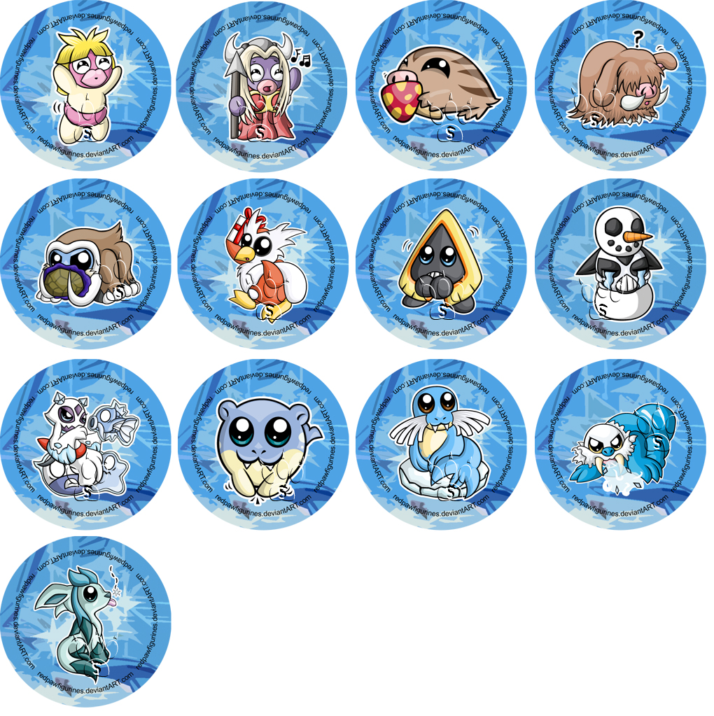 Ice Type Pokemon Chibi Badges