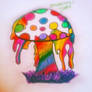 Psychedelic pop art mushroom