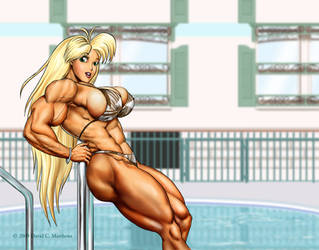 Tetsuko - by the pool