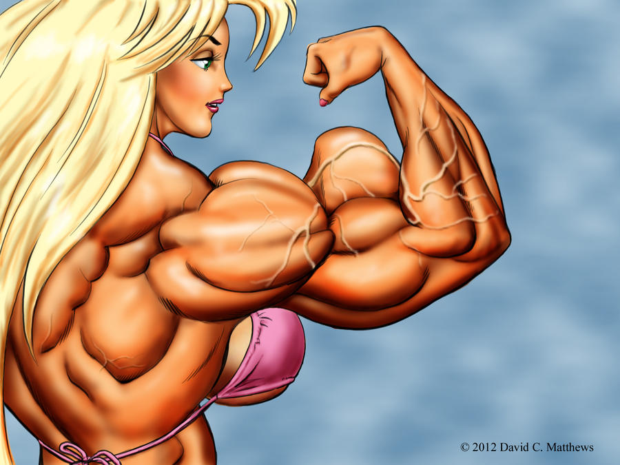 Tetsuko rear bicep flex