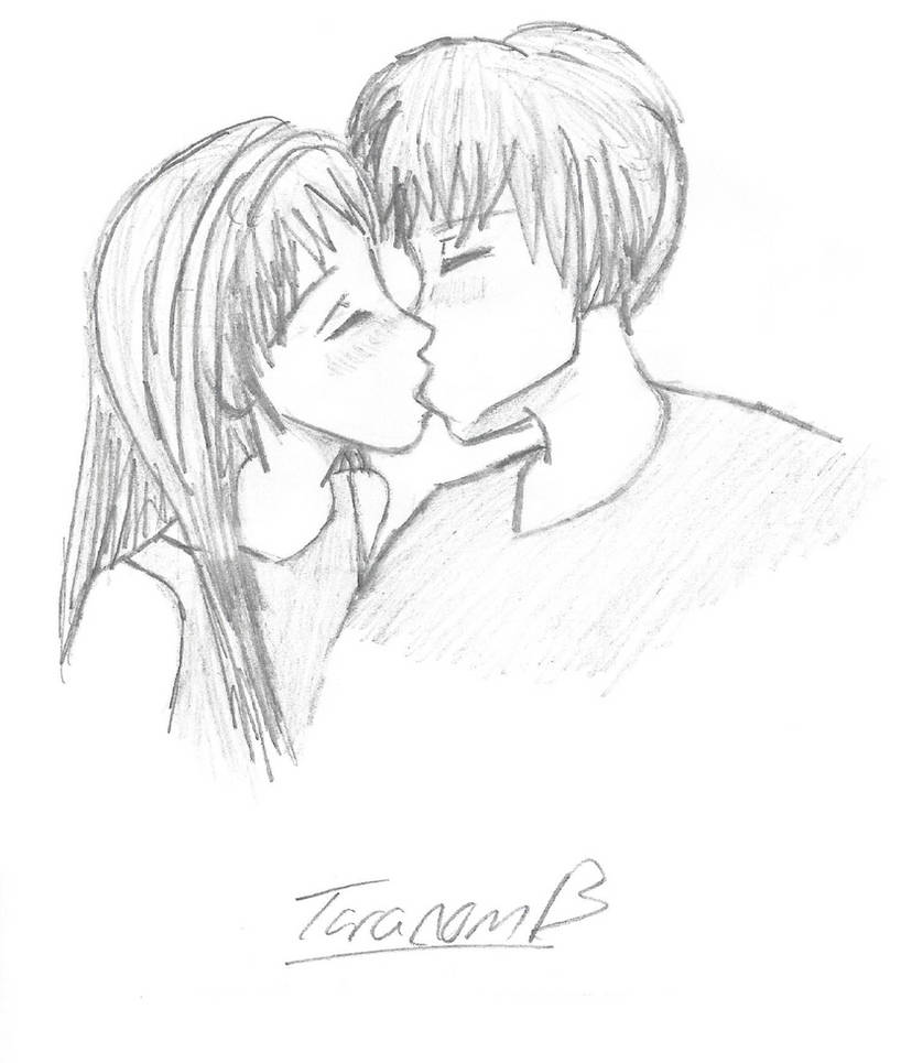 Kissing Anime Character Anime Couple Kissing, Sketch with Colored Pencils  Stock Illustration - Illustration of manga, crazy: 244820258