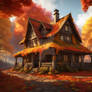 Autumn Cabin - NightCafe