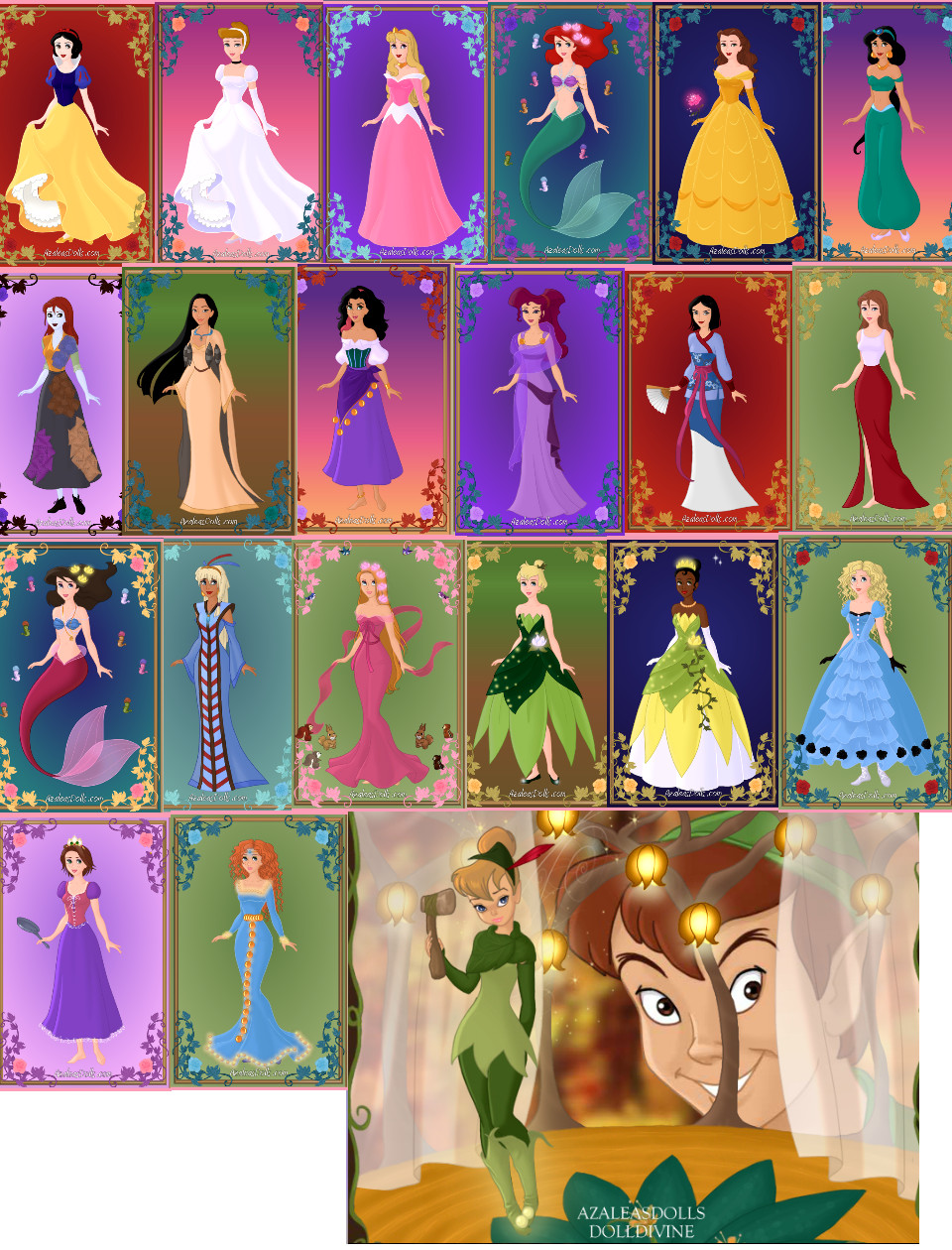 All Disney Princesses Dolls by fragolette on deviantART