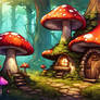 DreamUp Creation mushroom house