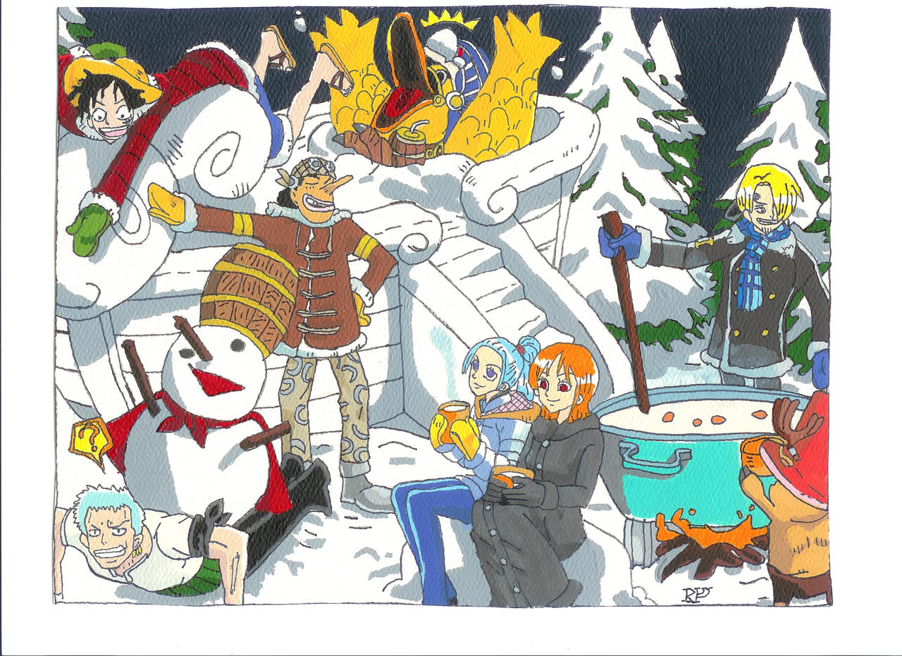 Luffy Snow One Piece Winter Scene by AoiTsukikage on DeviantArt
