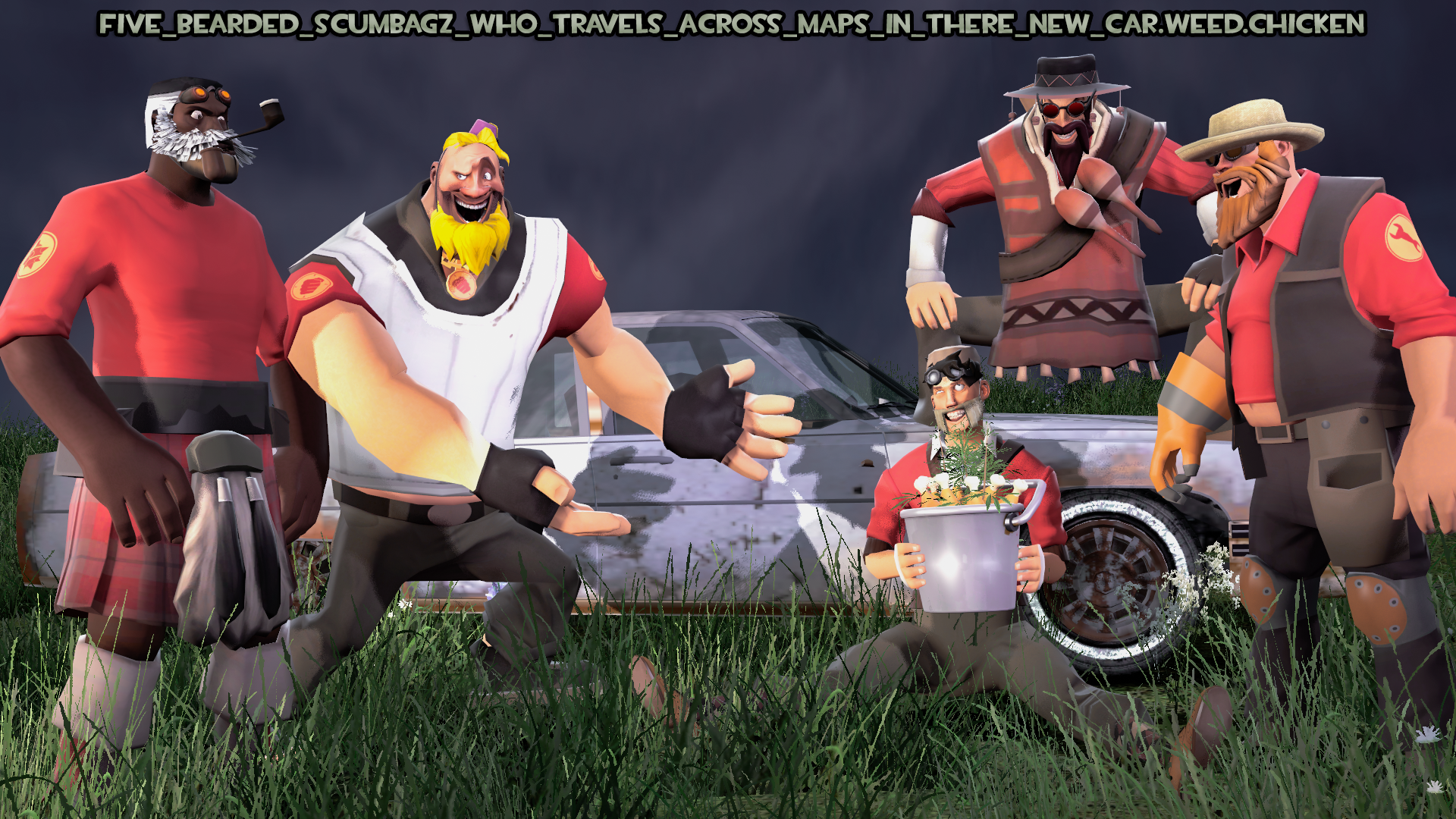 Five bearded scumbagz who travels across maps