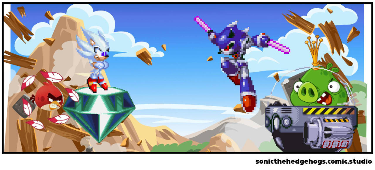 Mighty red X hyper sonic vs metalix X king pig by JEYSSENTHESPINOSAURU ...
