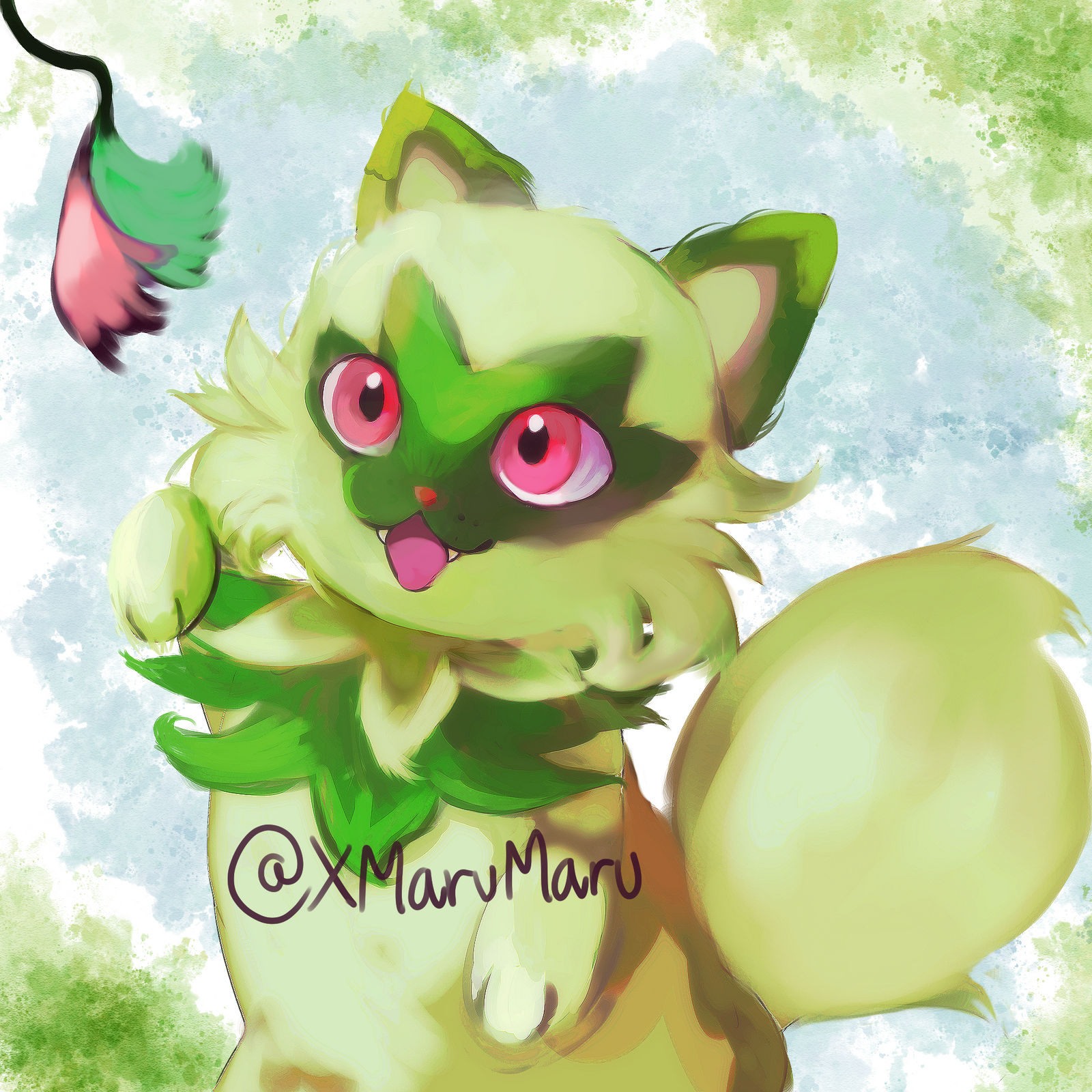 Sprigatito - fanart by xMaruMaru on DeviantArt