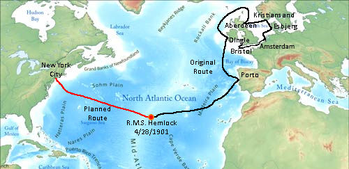 The route of the RMS Hemlock by AlwaysInspired744 on DeviantArt The route of the RMS Hemlock by AlwaysInspired744 on DeviantArt