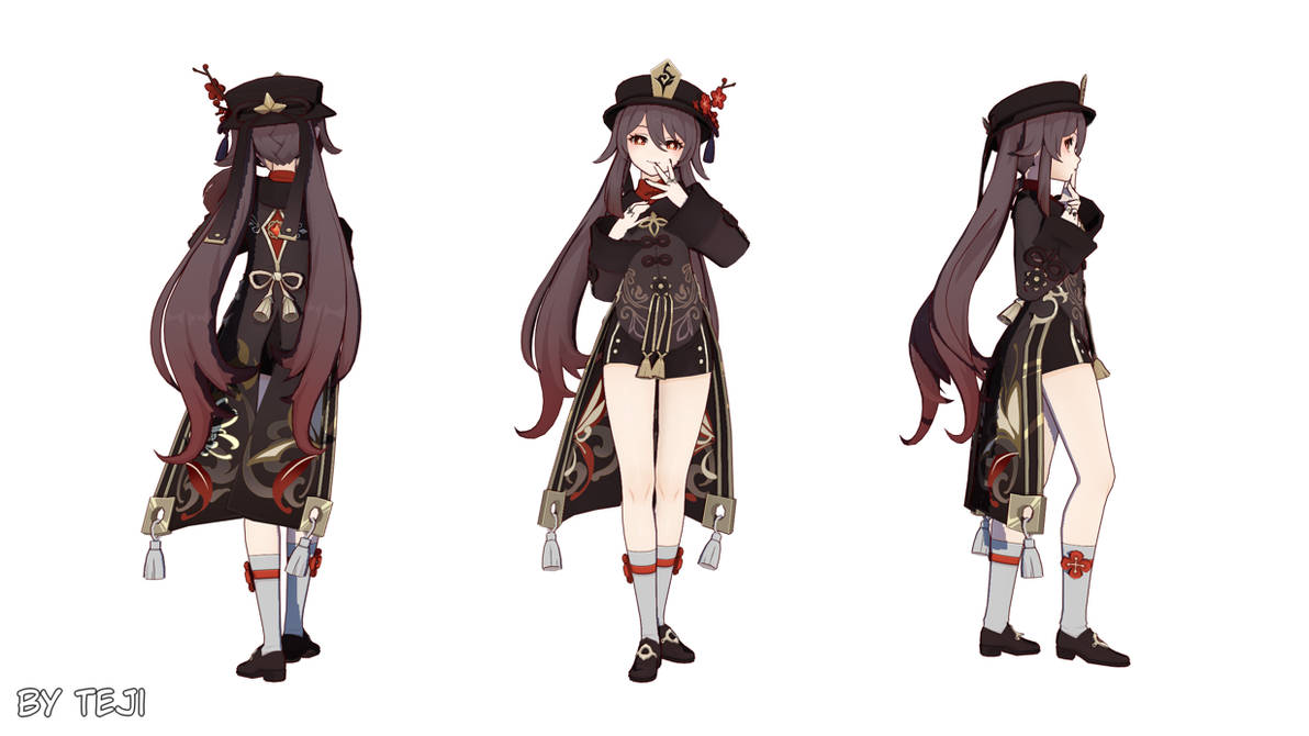 Hu Tao genshin impact mmd art +pose dl by TejiSan on DeviantArt