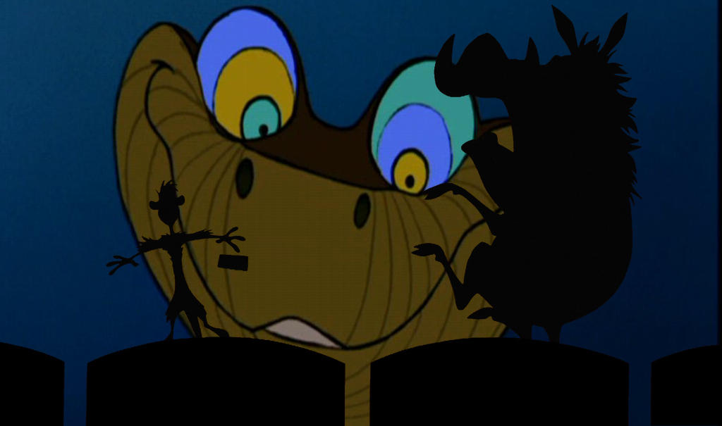Timon and Pumba scared by Kaa by LagovulpesTheGentle on DeviantArt