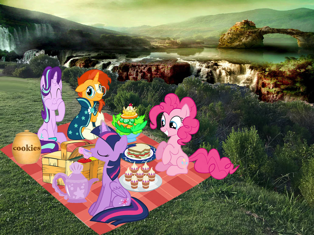4 Ponies 4 Ponies at Picnic by LagovulpesTheGentle on DeviantArt