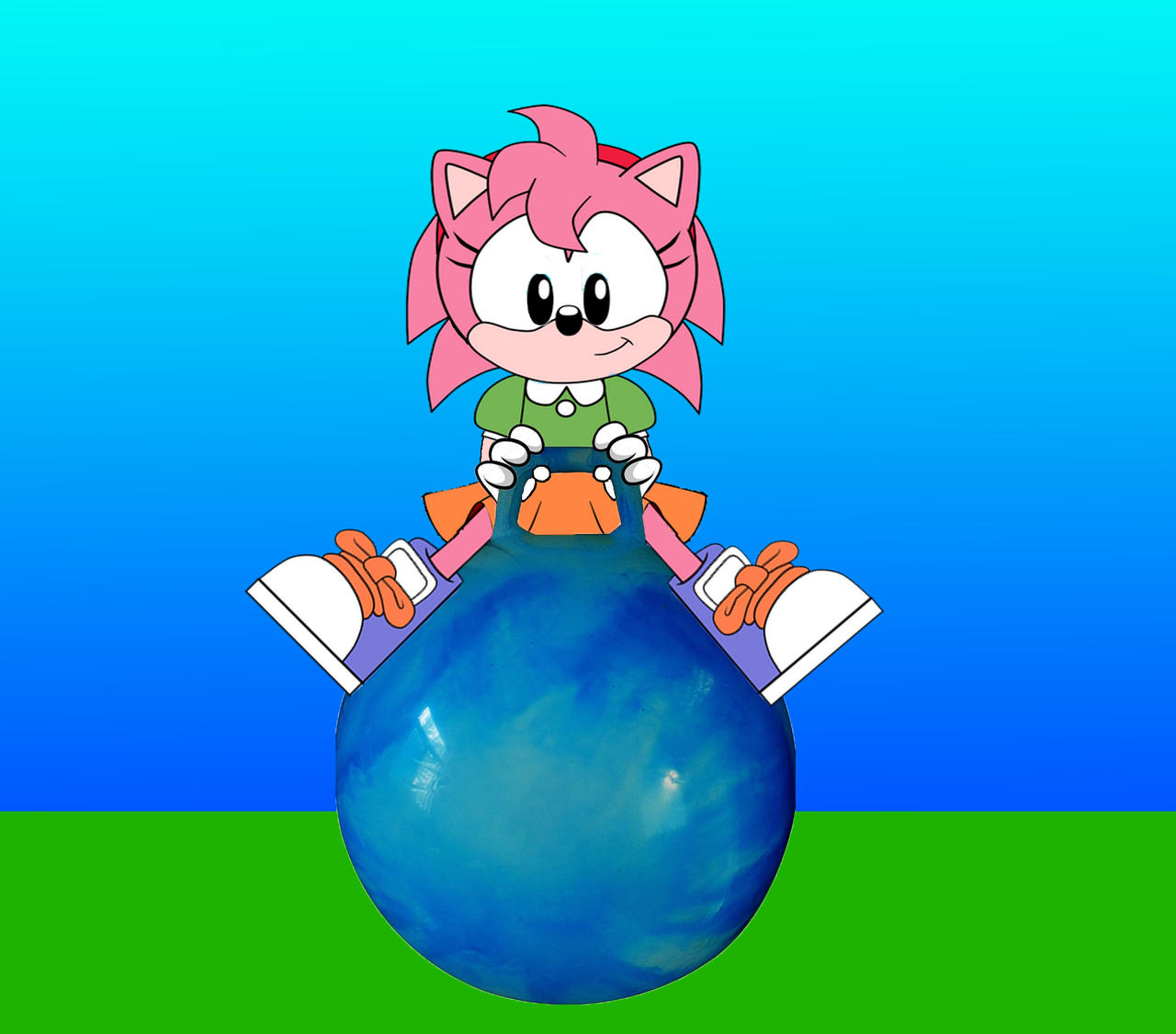 Amy Rose bounce on Space Hopper by xxAlonexArtistxx on DeviantArt