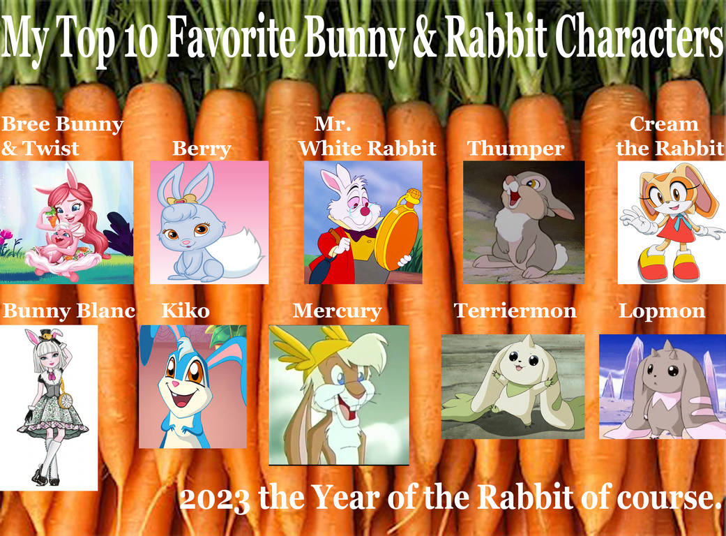 My Top 10 favorite Bunny and Rabbit Characters by LagovulpesTheGentle ...