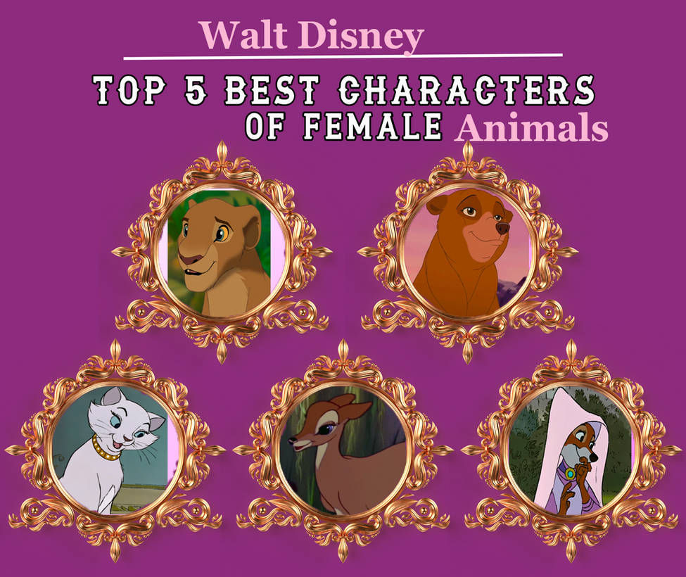 Top 5 Best Female Animal Characters by LagovulpesTheGentle on DeviantArt