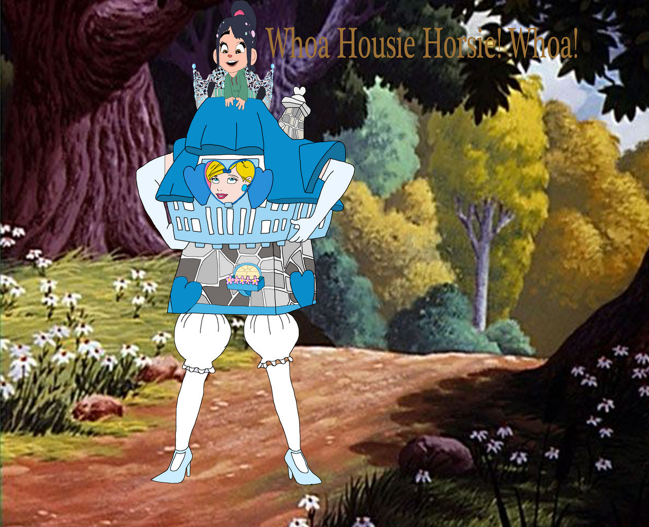 Vanellope Rabbit Vanellope riding on Cinderella Rabbit House by LagovulpesTheGentle on ...
