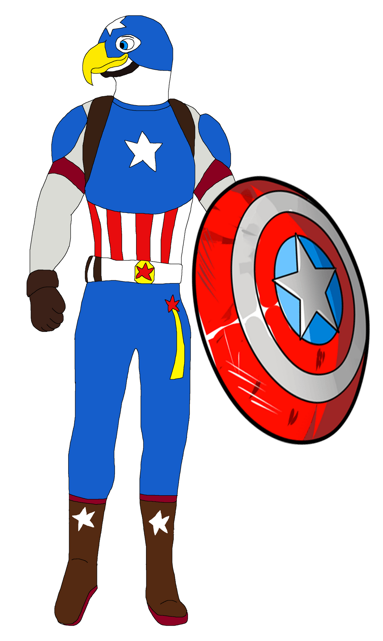 Captain Cal America. Fanart by LagovulpesTheGentle on DeviantArt