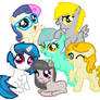 Mane 6 Backround Ponies Filly Edition