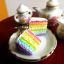 Pastel Rainbow Cake Slices