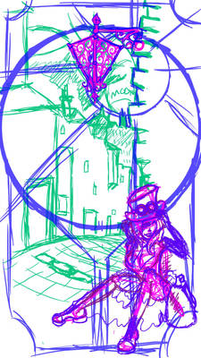 The Tower: Side panel sketch