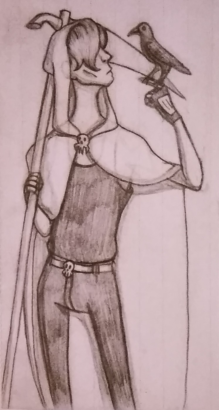 Thanatos and a crow
