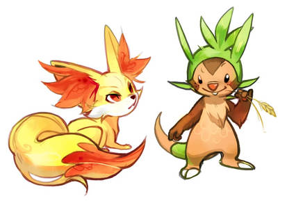 Fennekin and Chespin