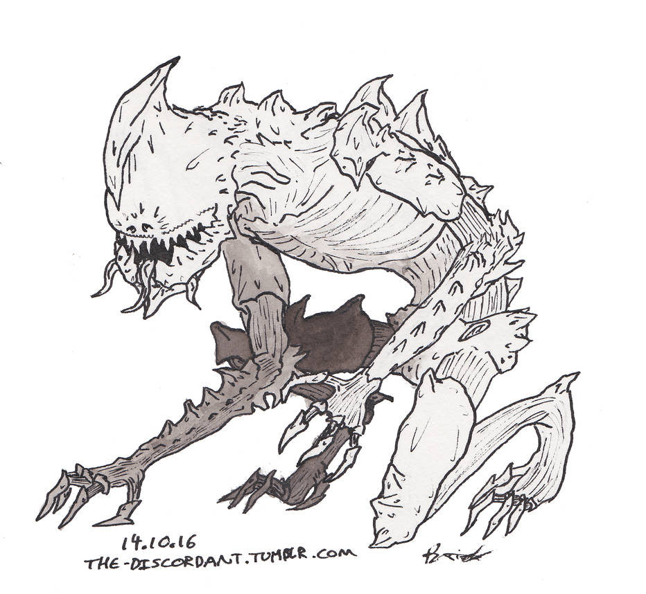 Inktober - Monster by discordant-void on DeviantArt