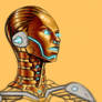 Golden robot girl