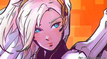 Overwatch Mercy Sketch [WALLPAPER EDIT]