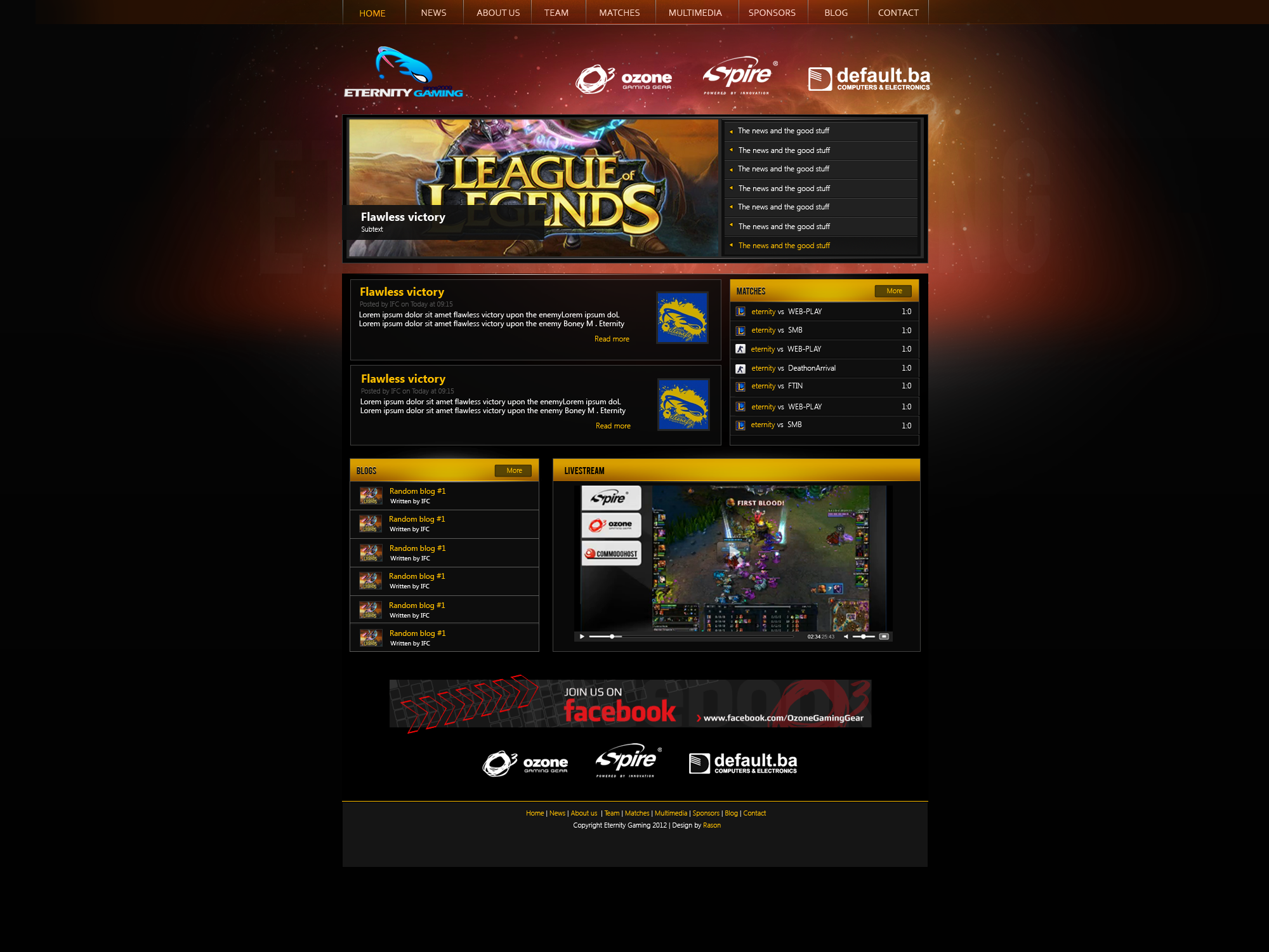 Eternity Gaming Web Design