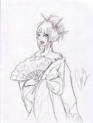 $10 Sketch :Geisha by Takumy