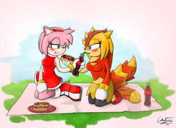 Amy Rose and Trip the sungazer by GabrielGF