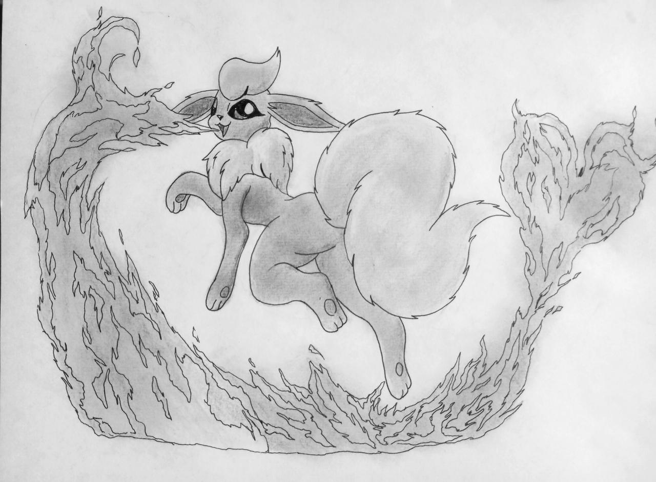Falreon Drawing Test drawing - Flareon by GabrielGF on DeviantArt