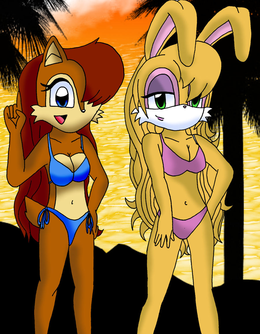 Sonic girls at the beach