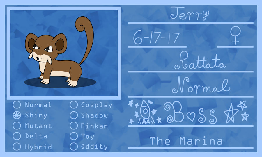 Shiyn Rataata PI: Jerry the Shiny Rattata by OtaPotato on DeviantArt