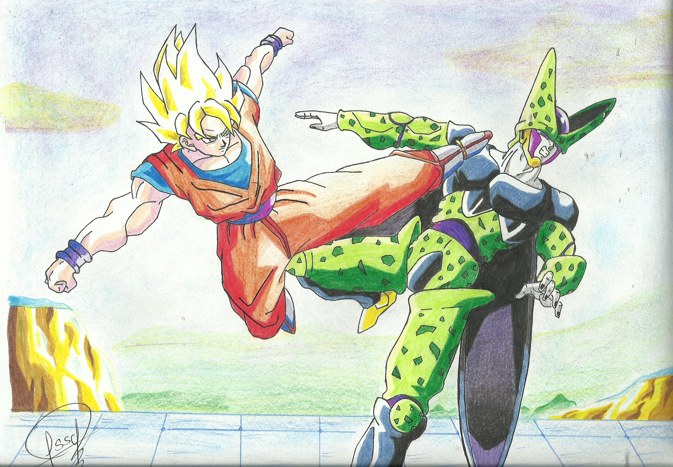 GOKU vS. CELL by J-S-S-C on DeviantArt GOKU vS. CELL by J-S-S-C on DeviantArt