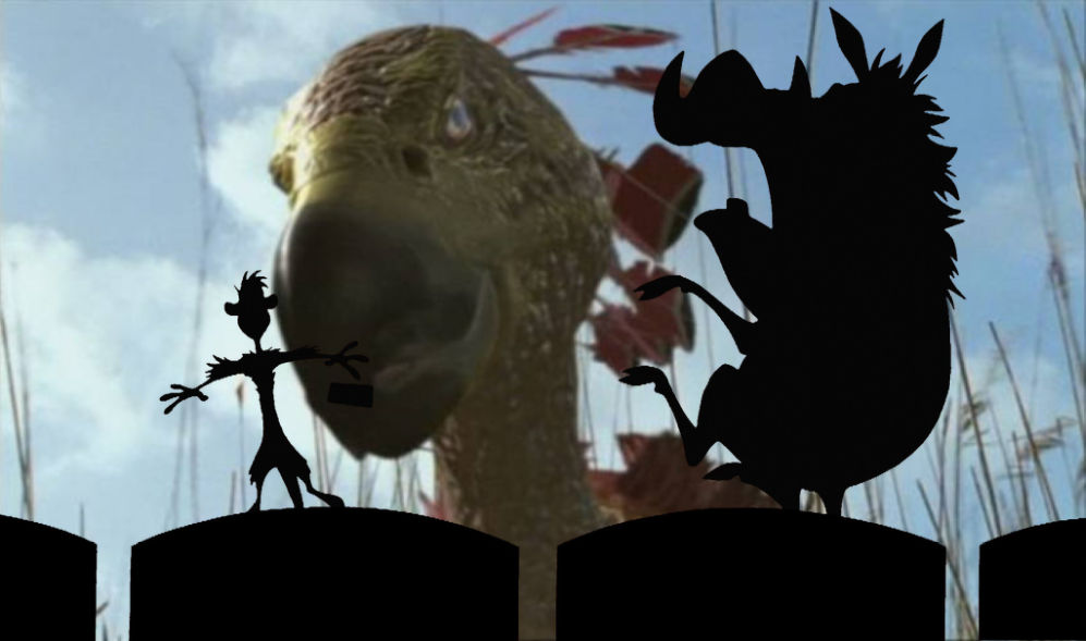 Timon and Pumbaa scared of angry Carakiller by Dean2142 on DeviantArt