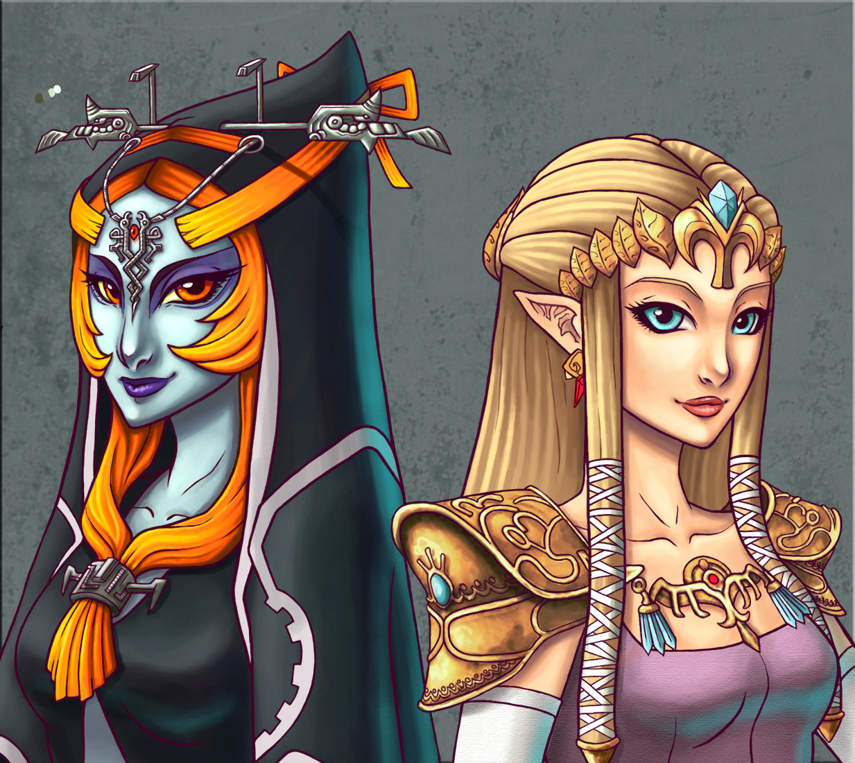 Midna and Zelda - Close-up