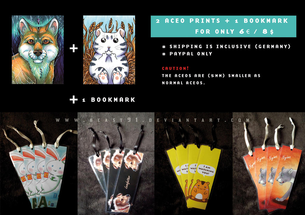 ACEO Prints and Bookmarks for Sale