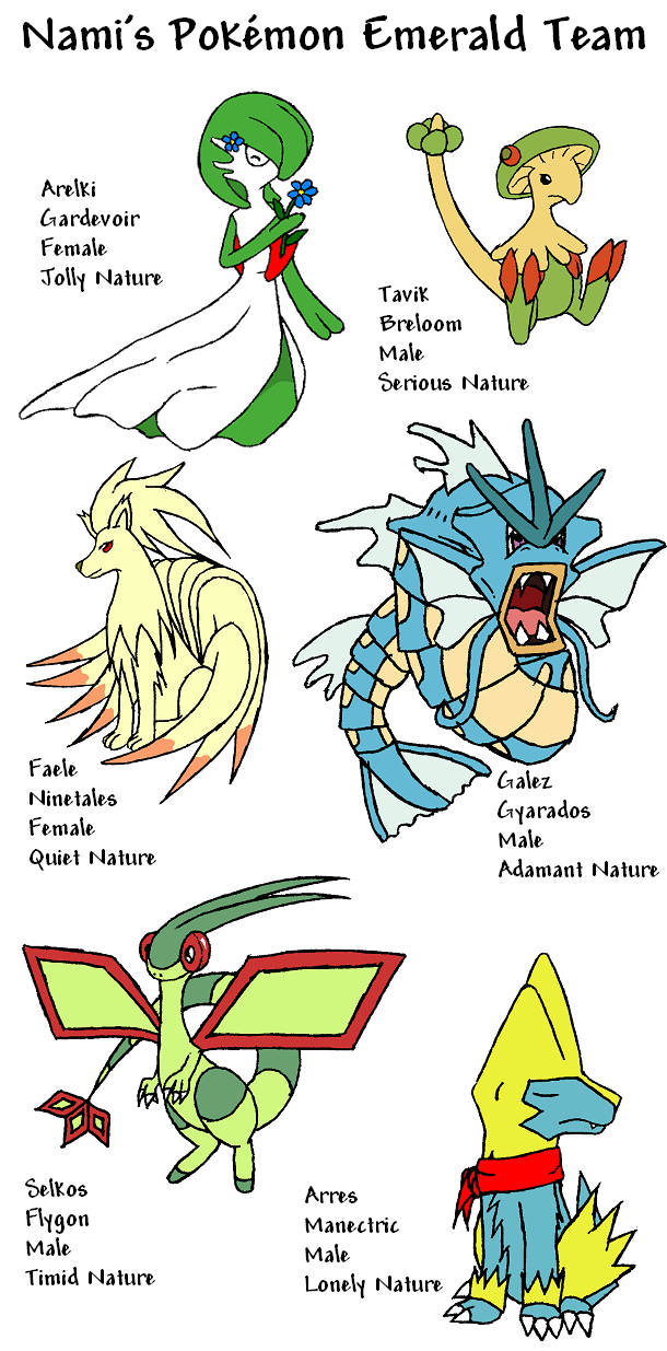 My Pokemon Emerald Team by Wildcat1999 on DeviantArt