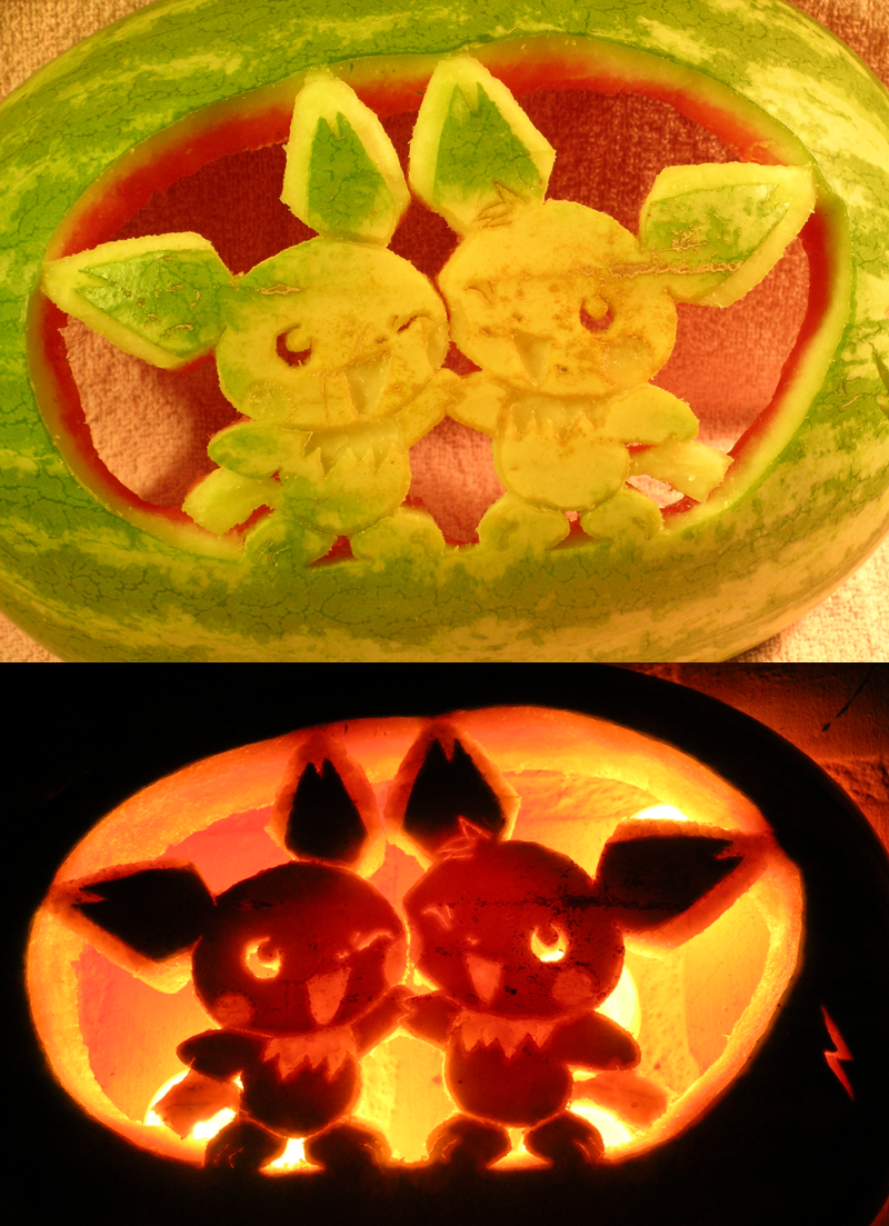 Pichu Brothers on a Watermelon