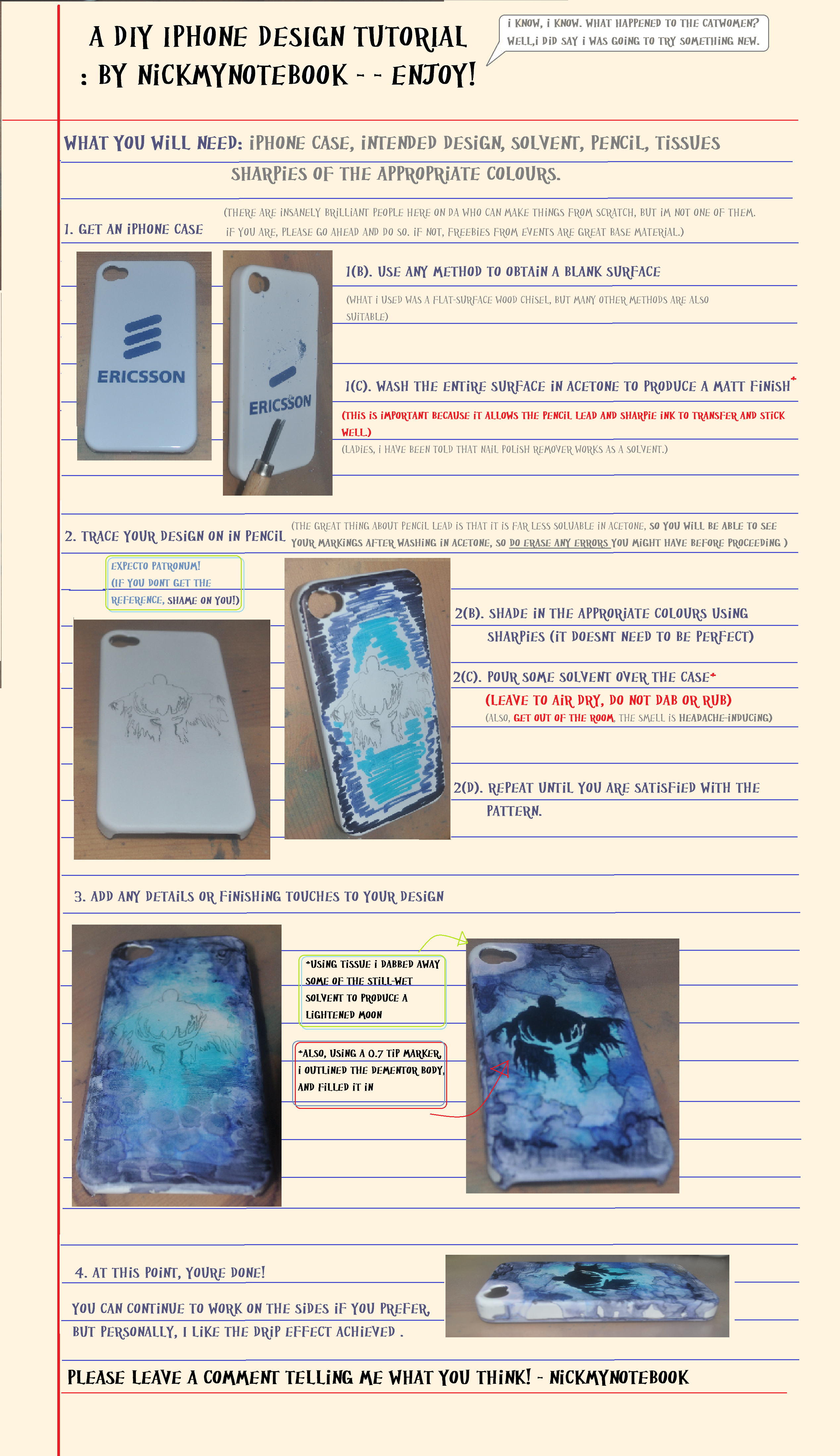 Watercolour DIY Iphone case (EXPECTO PATRONUM)