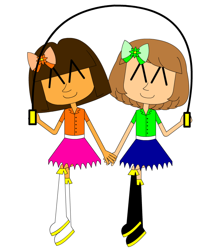 Dora and Gina playing their Jump rope by BNGDeviant on DeviantArt